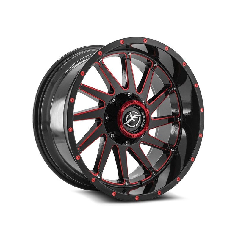 XF Offroad Gloss Black & Red XF-216 Wheels | RealTruck