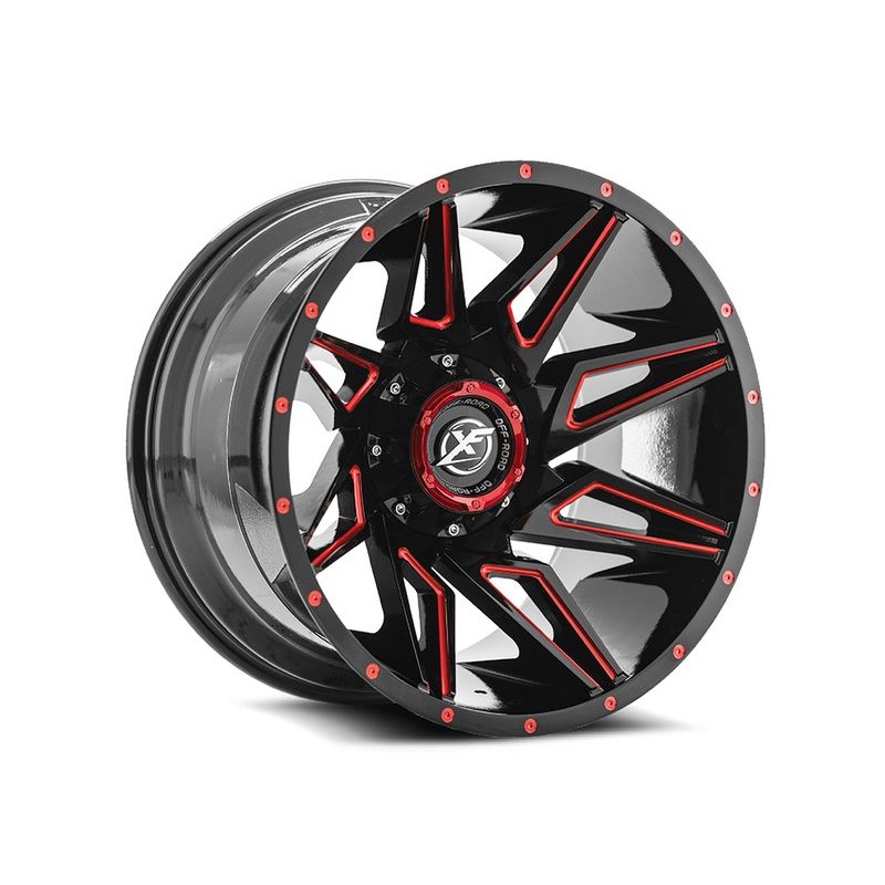 XF Offroad Gloss Black & Red XF-218 Wheels | RealTruck