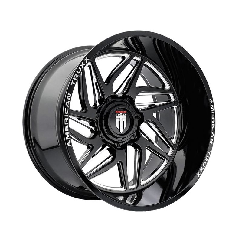 American Truxx Milled Gloss Black AT-1917 Goliath Wheels | RealTruck