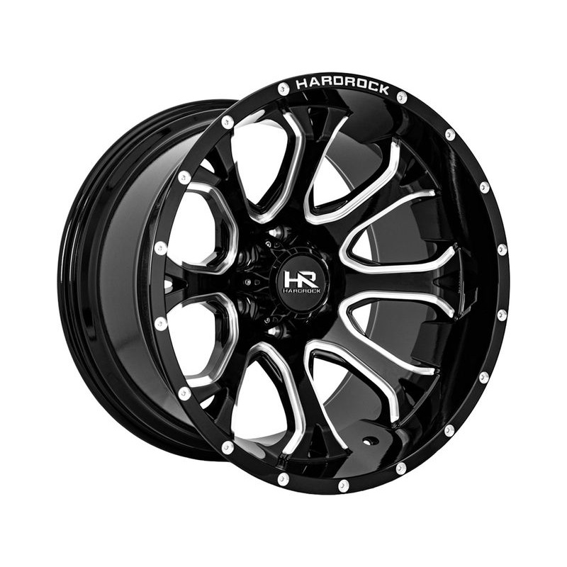 Hardrock Milled Gloss Black BloodShot Wheels | RealTruck