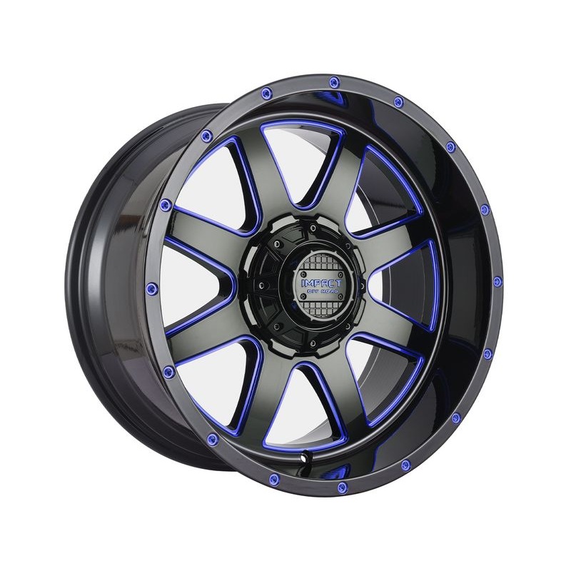 Impact Off-Road Gloss Black & Blue 804 Wheels | RealTruck