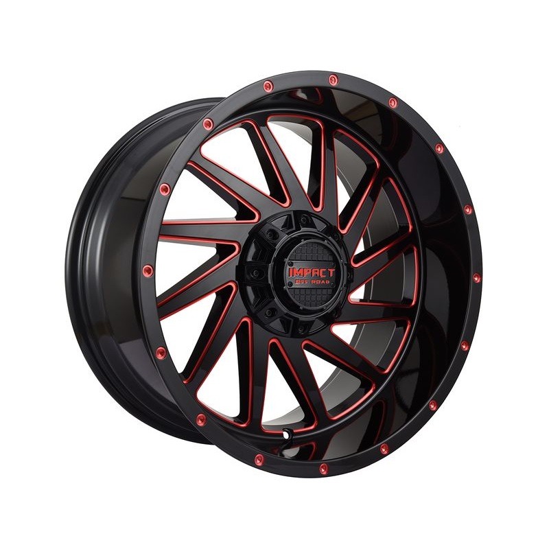 Impact Off-Road Gloss Black & Red 811 Wheels | RealTruck