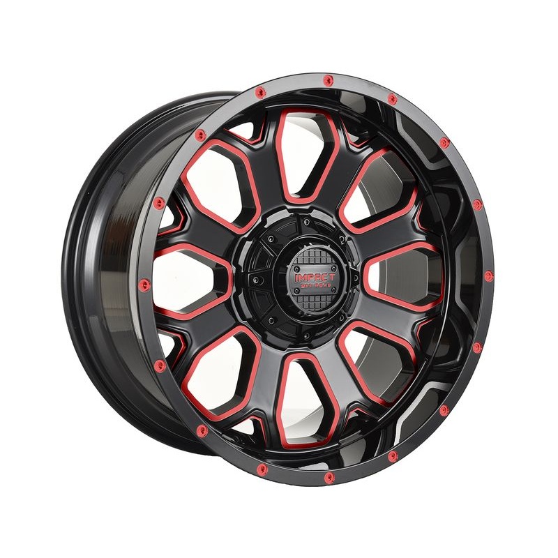 Impact Off-Road Gloss Black & Red 818 Wheels | RealTruck