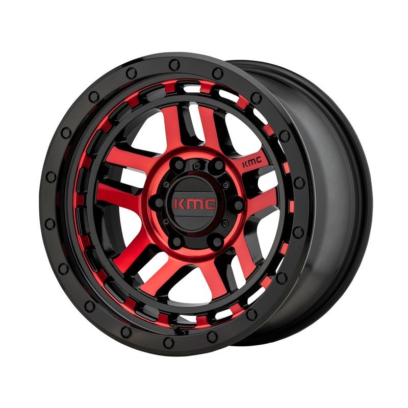 KMC Black & Red KM540 Recon Wheels | RealTruck