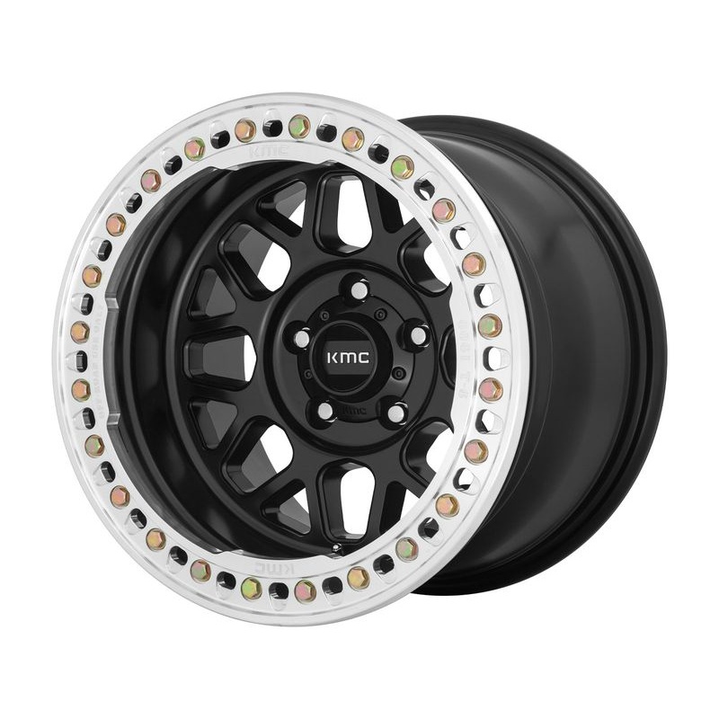 KMC Matte Black KM235 Grenade Crawl Beadlock Wheels | RealTruck