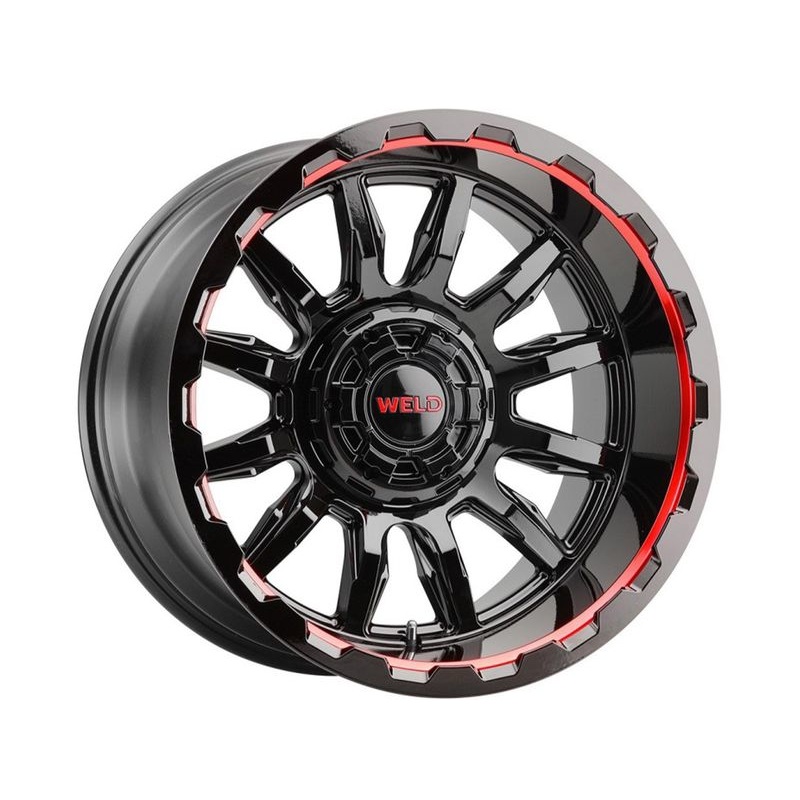 Weld Off-Road Gloss Black & Red Gauntlet Wheels | RealTruck