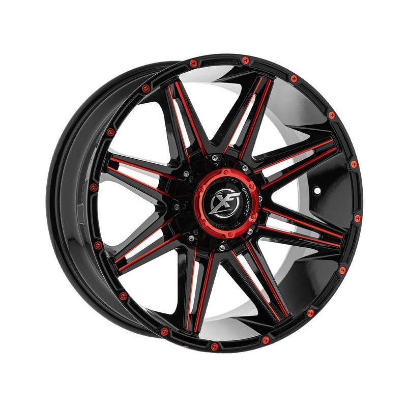 XF Offroad Gloss Black & Red XF-220 Wheels | RealTruck
