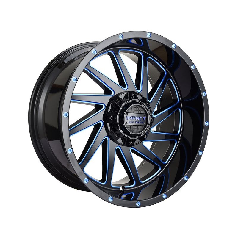 Impact Off-Road Gloss Black & Blue 811 Wheels | RealTruck