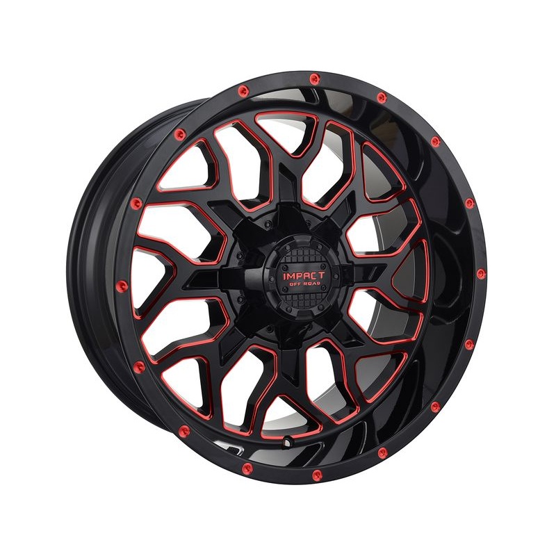Impact Off-Road Gloss Black & Red 813 Wheels | RealTruck