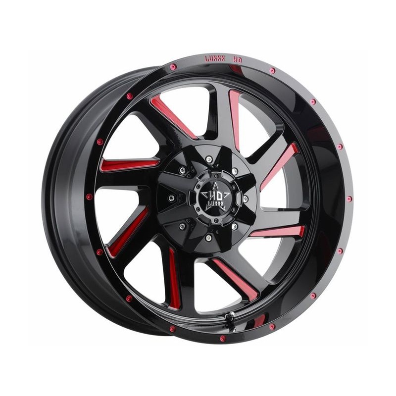 Luxxx HD Gloss Black & Red LHD14 Wheels | RealTruck