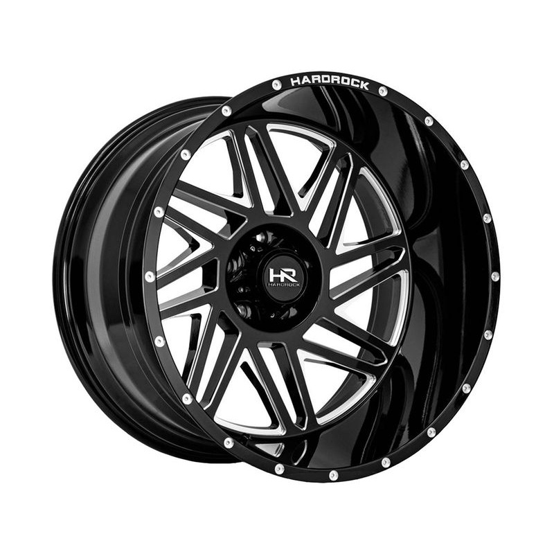 Hardrock Milled Gloss Black Bones Wheels | RealTruck