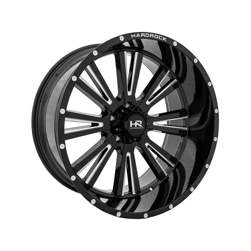 Hardrock Milled Gloss Black Spine Wheels | RealTruck