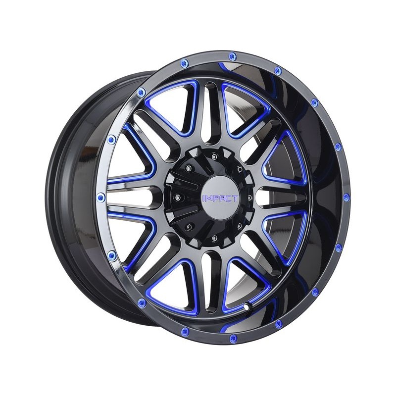 Impact Off-Road Gloss Black & Blue 806 Wheels | RealTruck