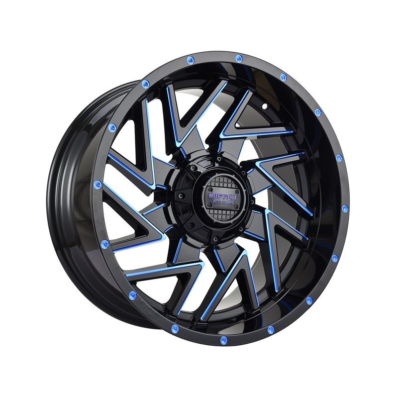 Impact Off-Road Gloss Black & Blue 809 Wheels | RealTruck