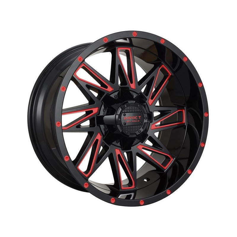 Impact Off-Road Gloss Black & Red 814 Wheels | RealTruck