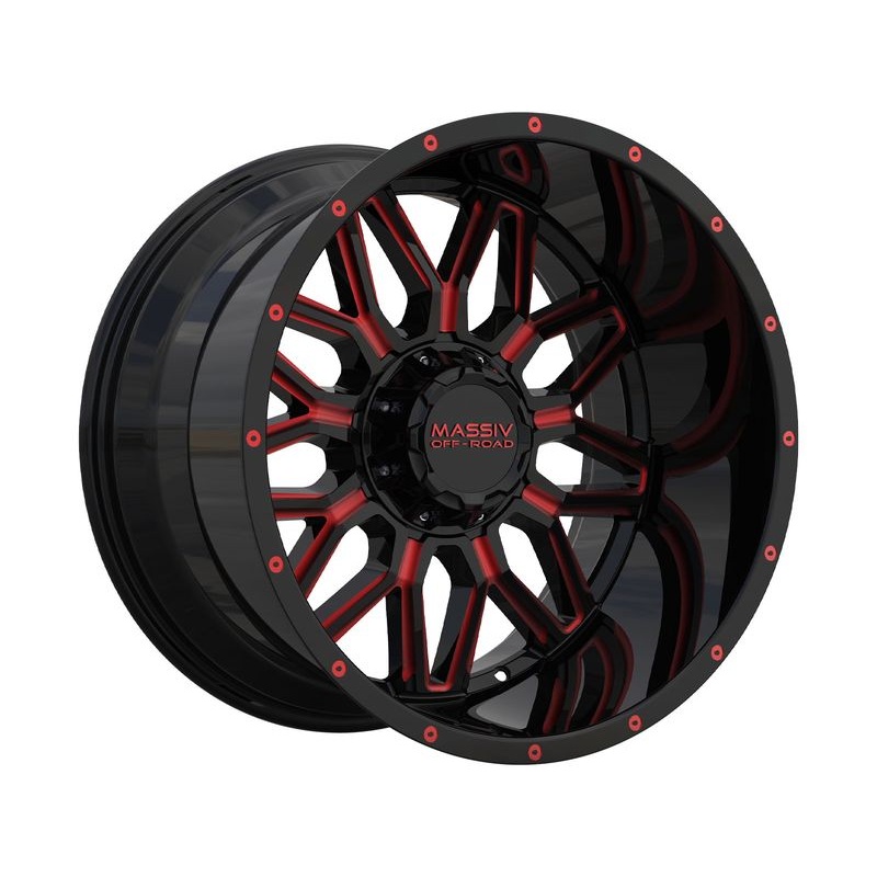 Massiv Off-Road Gloss Black & Red OR-1 Wheels | RealTruck