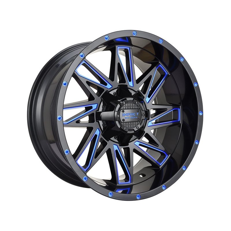 Impact Off-Road Gloss Black & Blue 814 Wheels | RealTruck