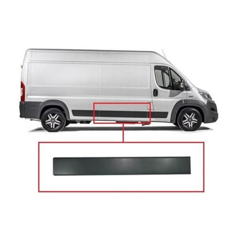 Fiat Ducato Van 2014-2017 Side Panel Trim Sliding Door Section (Long Wheel Base Models) Dark Grey Textured – Driver Side R