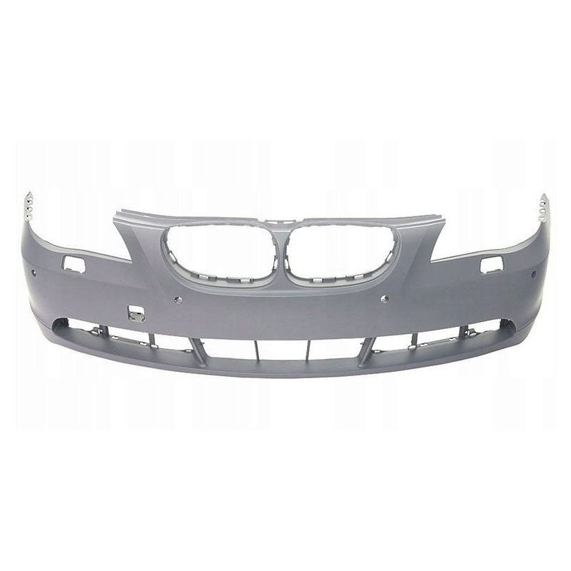 BMW 5 Series Saloon 2003-2007 Front Bumper With Sensor Holes With Wash Jet Holes (Not M5 or M-Sport Models) Primed