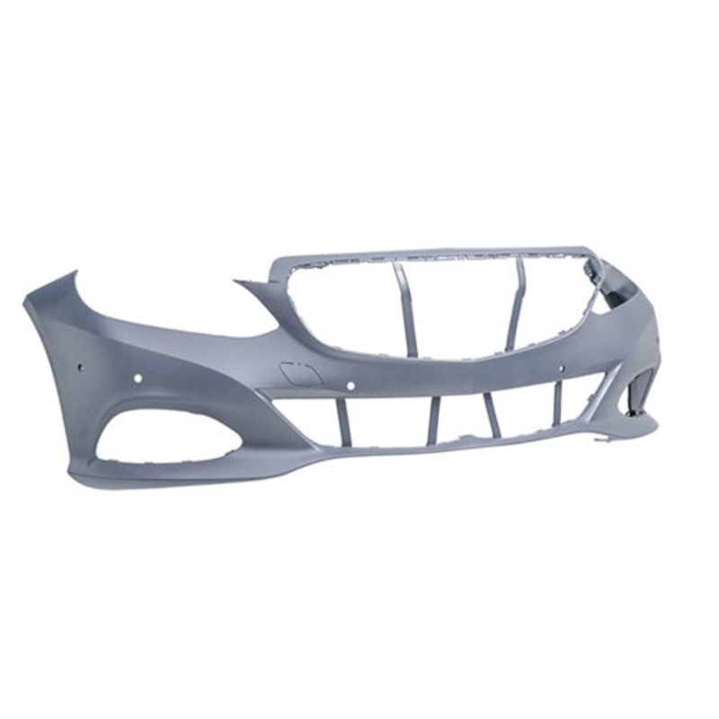 Mercedes E-Class Saloon 2013-2016 Front Bumper With 4 Sensor Holes With 2 Park Assist Holes No Wash Jet Holes (SE & Sport Models) Primed