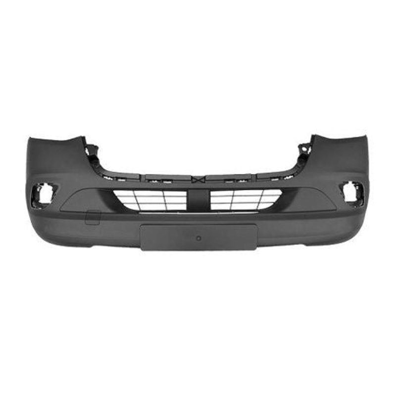 Mercedes Sprinter Van 2018- Front Bumper With Lamp Holes No Sensor Holes No Blind Spot Holes (With Template To Drill Holes) Textured