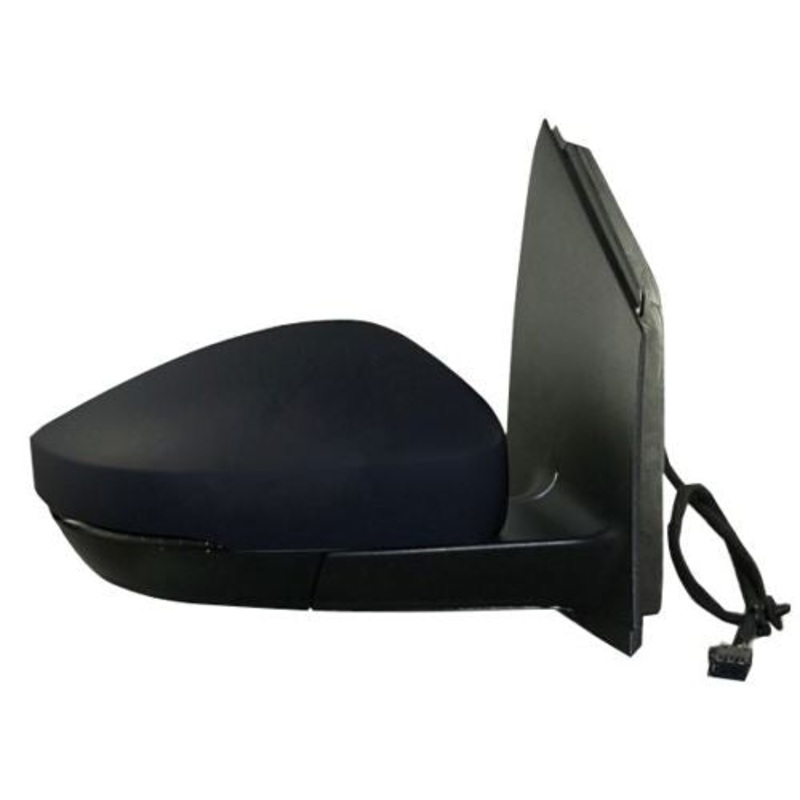 Volkswagen Polo 3 Door Hatchback 2009-2014 Door Mirror Manual Not Heated 10 Pin Oblong Connector – Black Cover Driver Side R