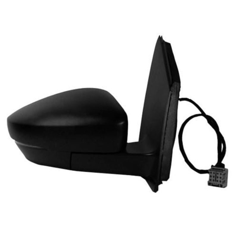 Volkswagen Polo 3 Door Hatchback 2014-2017 Door Mirror Electric Heated Manual Fold 6 Pin Square Connector – Black Cover Driver Side R