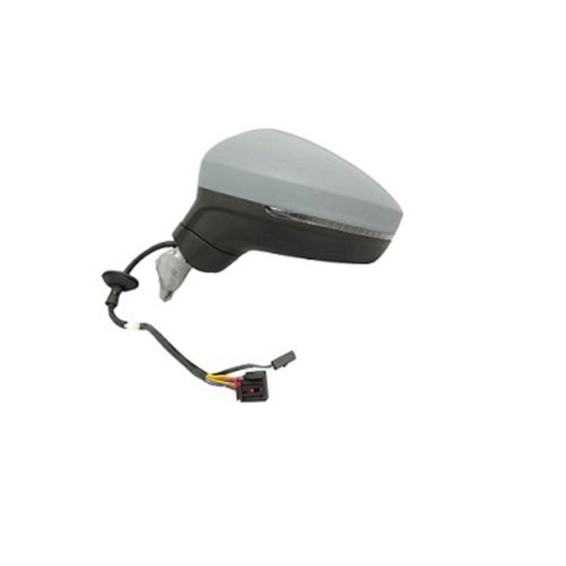 Volkswagen Tiguan Estate 2020-2024 Door Mirror Power Fold Electric Heated With Foot Lamp With Memory Function – Primed Cover Passenger Side L