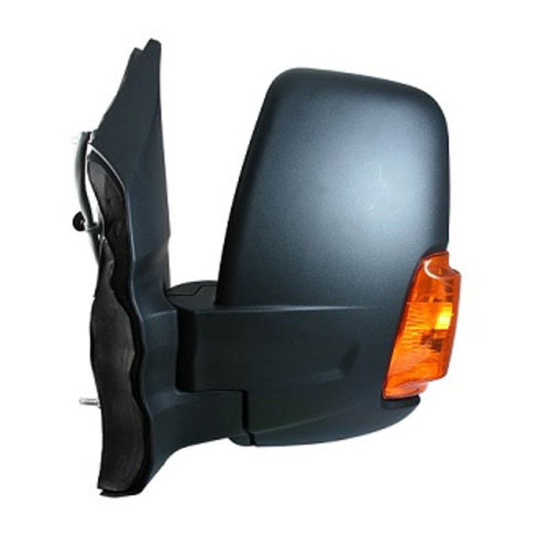 Ford Transit Van 2014-2019 MK8 Door Mirror Electric Heated Power Fold Amber Indicator Short Arm – Black Cover Passenger Side L