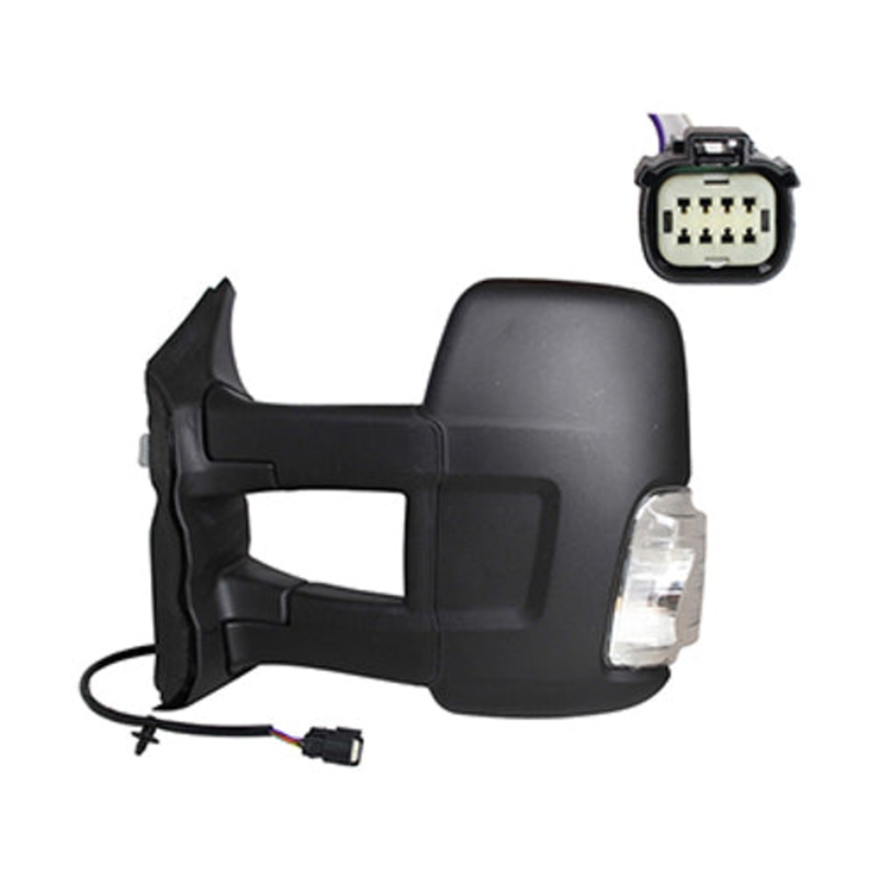 Ford Transit Van 2014-2019 MK8 Door Mirror Manual Not Heated With Clear Indicator Long Arm – Black Cover Passenger Side L