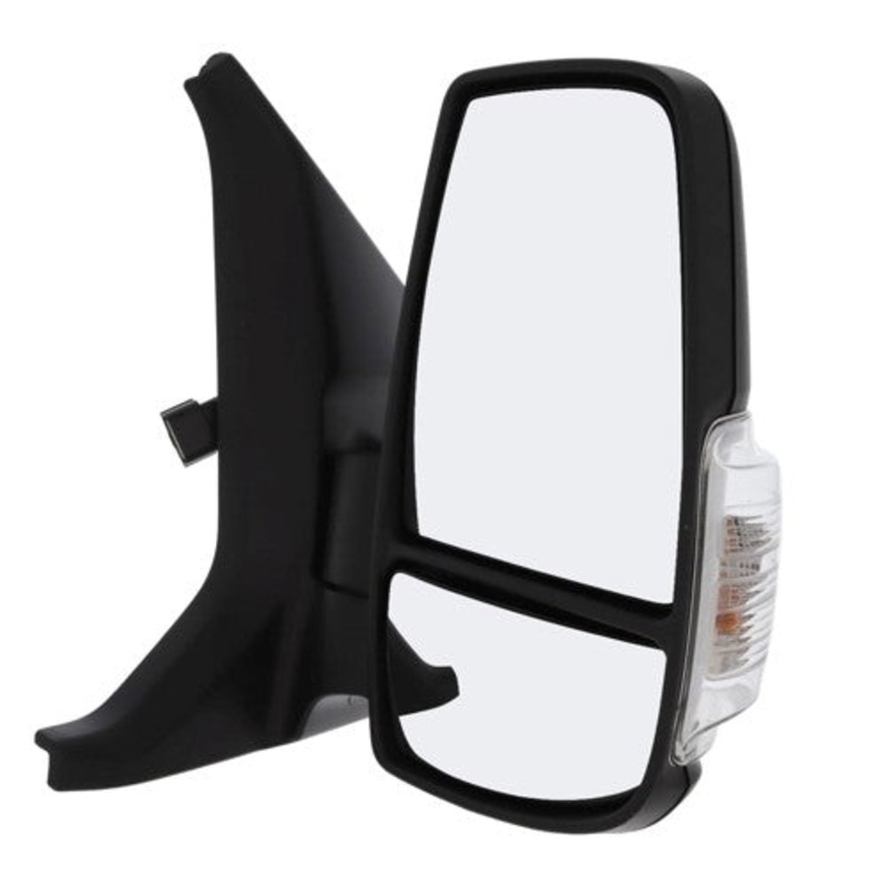 Ford Transit Van 2019- MK9 Door Mirror Electric Heated Power Fold No Blind Spot System Short Arm 5w Bulb Type With 12 Hole 8 Pin Connector – Black Cover Driver Side R