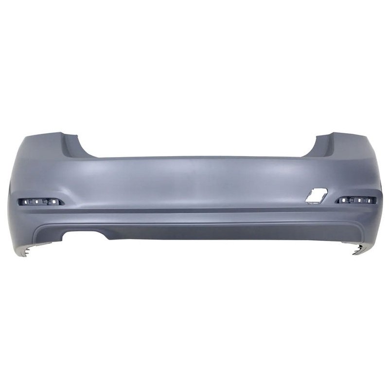 BMW 3 Series 4 Door Saloon 2015-2019 Rear Bumper Double Exhaust Type No Sensor Holes (With Template To Drill Sensors) SE Models Only Primed