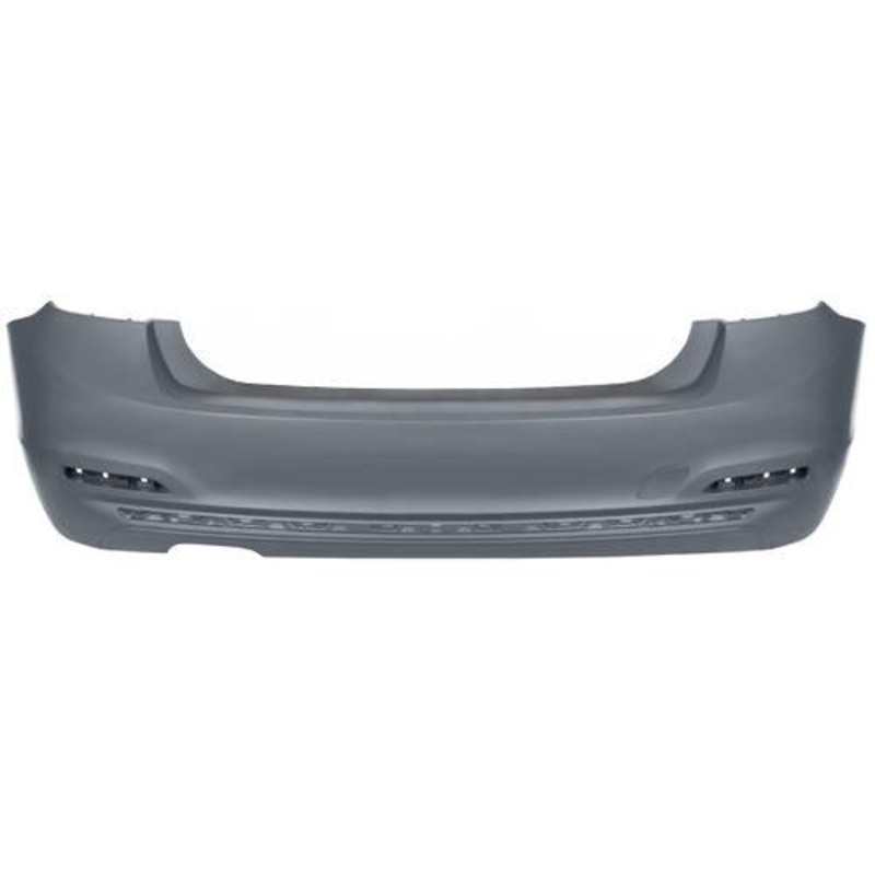 BMW 3 Series 4 Door Saloon 2015-2019 Rear Bumper Double Exhaust Type No Sensor Holes (With Template To Drill Sensors) Sport Models Only Primed
