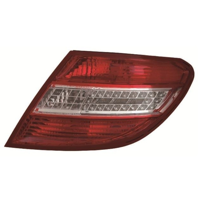 Mercedes C-Class Saloon 2007-2011 Rear Lamp Red & Clear (LED Type) Driver Side R