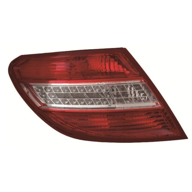 Mercedes C-Class Saloon 2007-2011 Rear Lamp Red & Clear (LED Type) Passenger Side L