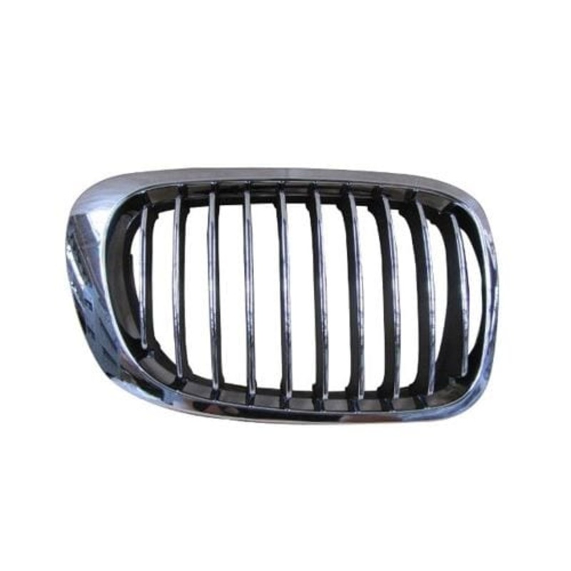 BMW 3 Series Coupe 1998-2003 Front Grille With Black and Chrome Slats and Chrome Surround Driver Side R