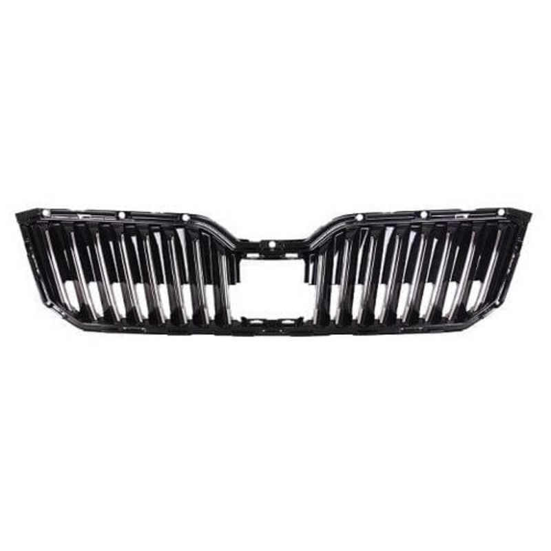 Skoda Superb Hatchback 2015-2019 Front Grille With Camera Hole Black