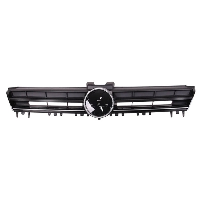 Volkswagen Golf Estate 2013-2017 Front Grille 3 Bar Part Closed Type With Chrome Badge Surround With Chrome Lower Trim – Gloss Black