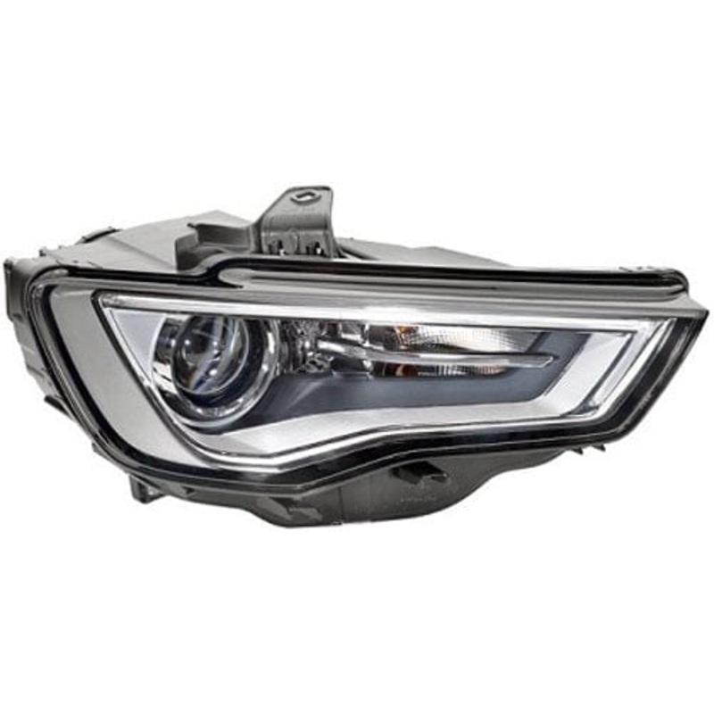 Audi A3 3 Door Hatchback 2012-2016 Headlamp Bi-Xenon Type With LED Daytime Running Lamp Chrome Driver Side R