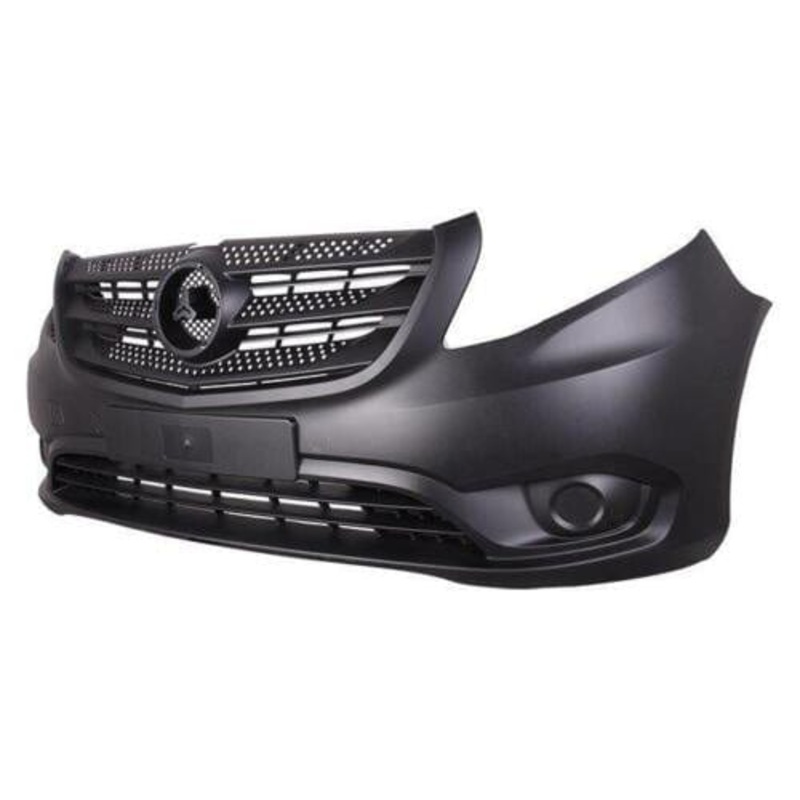 Mercedes Vito Van 2015- Front Bumper No Sensor Holes No Lamp Holes With Template To Drill Sensors – Textured Dark Grey