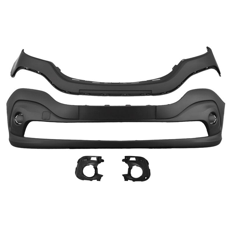 Renault Trafic Van 2019-2022 Front Bumper With Removable Lamp Holes (Includes Fog Light Brackets) Textured Black