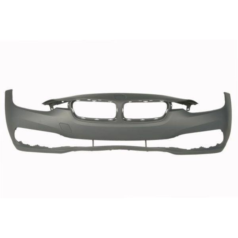 BMW 3 Series 4 Door Saloon 2015-2019 F30 LCI Front Bumper No Wash Jet Holes No Sensor Holes (Sport Models) – Primed