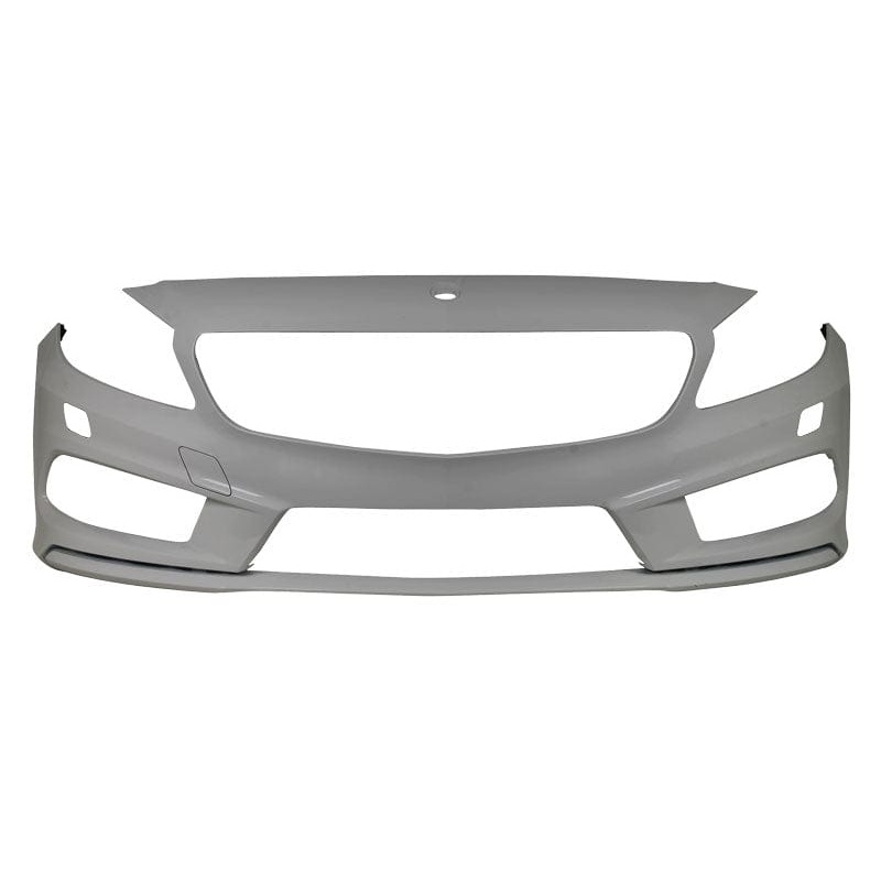 Mercedes A-Class 5 Door Hatchback 2012-2015 Front Bumper With Wash Jet Holes No Sensor Holes With Sensor Template (Fits AMG Models Only) Primed