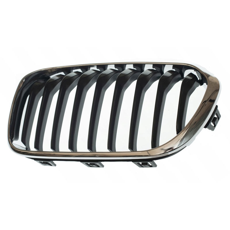 BMW 1 Series 3 Door Hatchback 2015-2019 Front Grille With 9 Black Slats With Chrome Surround (Sport Models) Passenger Side L