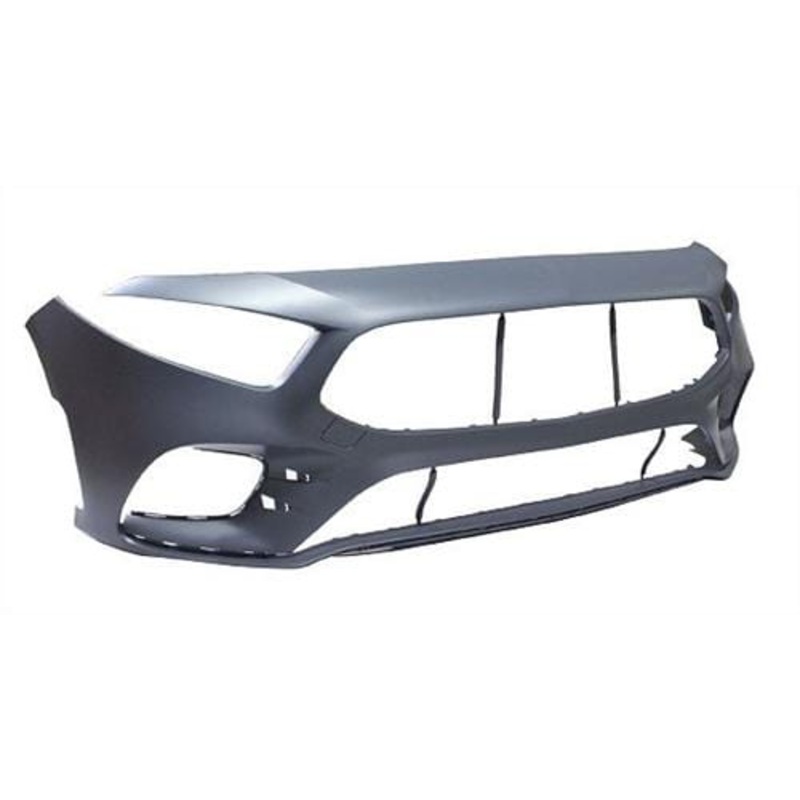 Mercedes A-Class 5 Door Hatchback 2018-2023 Front Bumper No Wash Jet Holes No Sensor Holes (AMG & AMG Line Models) Primed