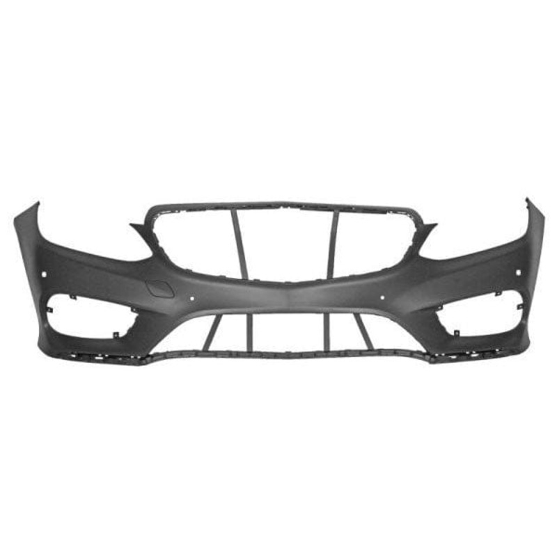 Mercedes E-Class Saloon 2013-2016 Front Bumper No Wash Jet Holes With Sensor Holes (Fits AMG Models Only) Primed