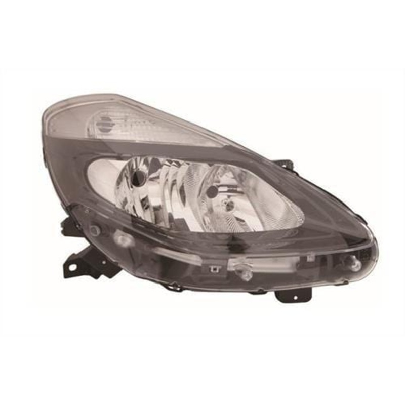 Renault Clio 3 Door Hatchback 2009-2012 Headlamp Halogen Version Not Cornering Type Black Driver Side R