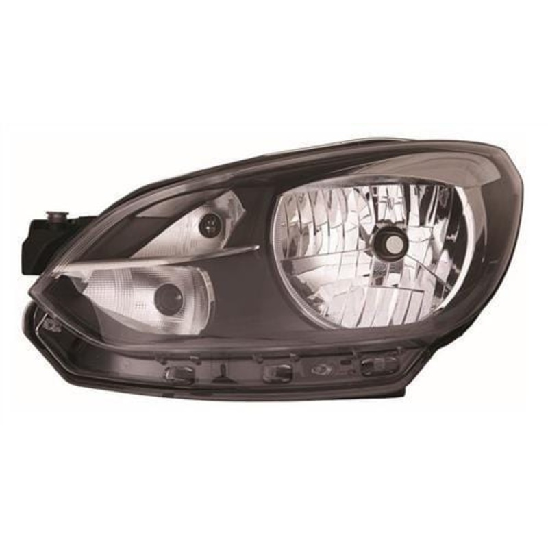 Volkswagen Up! 3 Door Hatchback 2012-2016 Headlamp Halogen H4 With Black Inner With Black Trim Passenger Side L