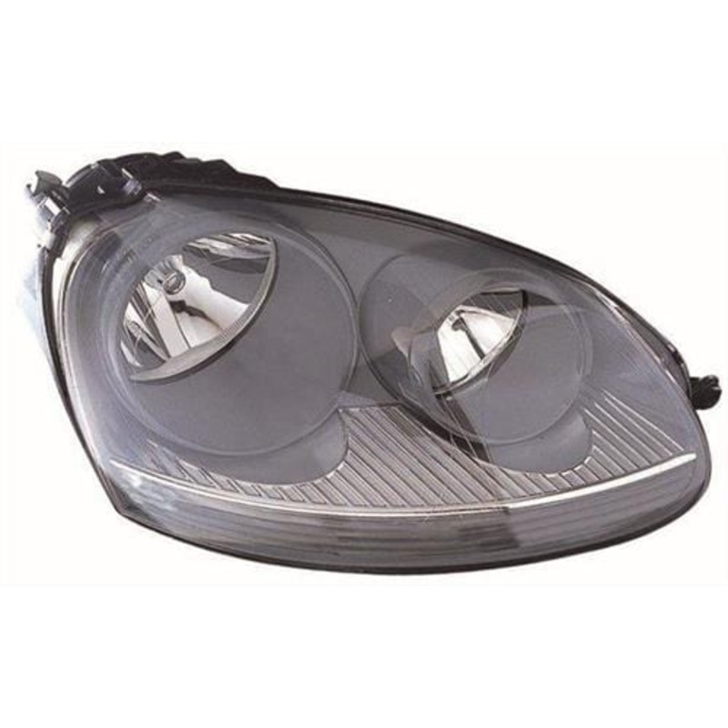 Volkswagen Jetta Saloon 2006-2010 Headlamp Halogen Version Grey Driver Side R