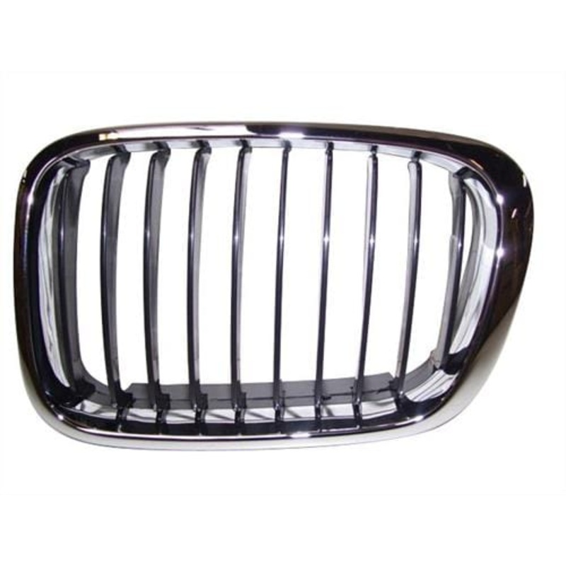 BMW 3 Series 4 Door Saloon 1998-2001 Front Grille Black Slats Chrome Surround Passenger Side L